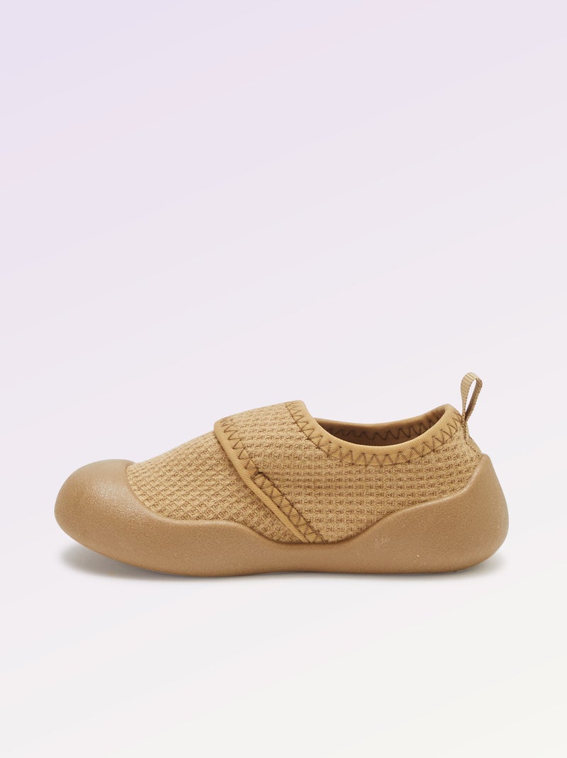 Chaussons motricité 3 '1ers pas' - Kitchoun Marron - Kiabi