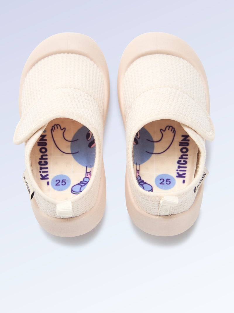 Chaussons motricité 4 'marcher' - Kitchoun Beige - Kiabi