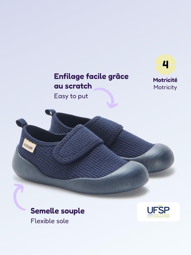 Chaussons motricité 4 'marcher' - Kitchoun Bleu - Kiabi