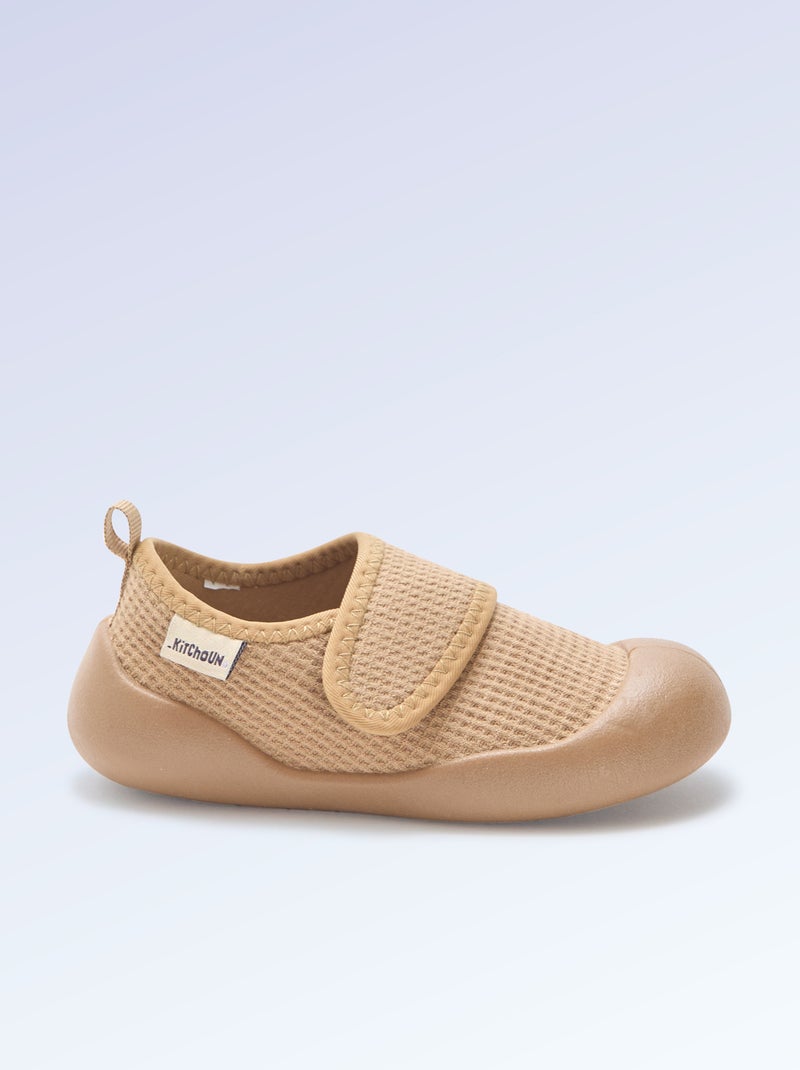 Chaussons motricité 4 'marcher' - Kitchoun Marron - Kiabi