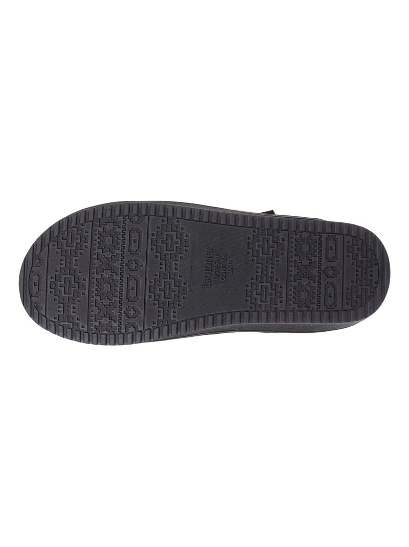 Chaussons mules à talon compensé de 3,5 cm, très confortables femme Isotoner Noir - Kiabi