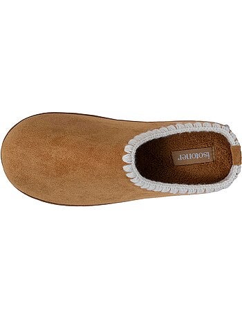 Chaussons mules à talon compensé de 3,5 cm, très femme