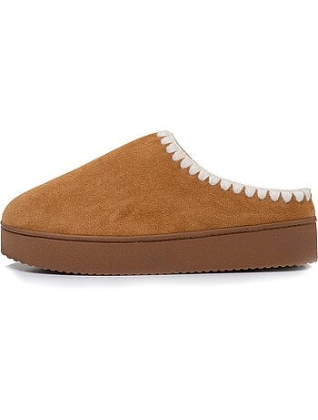 Chaussons mules à talon compensé de 3,5 cm, très femme