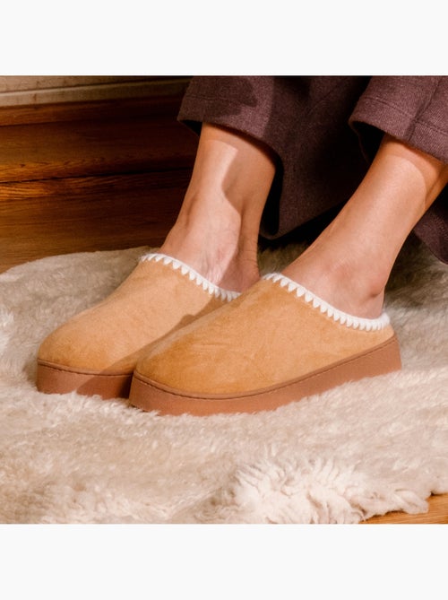 Chaussons mules à talon compensé de 3,5 cm, très femme Isotoner - Kiabi