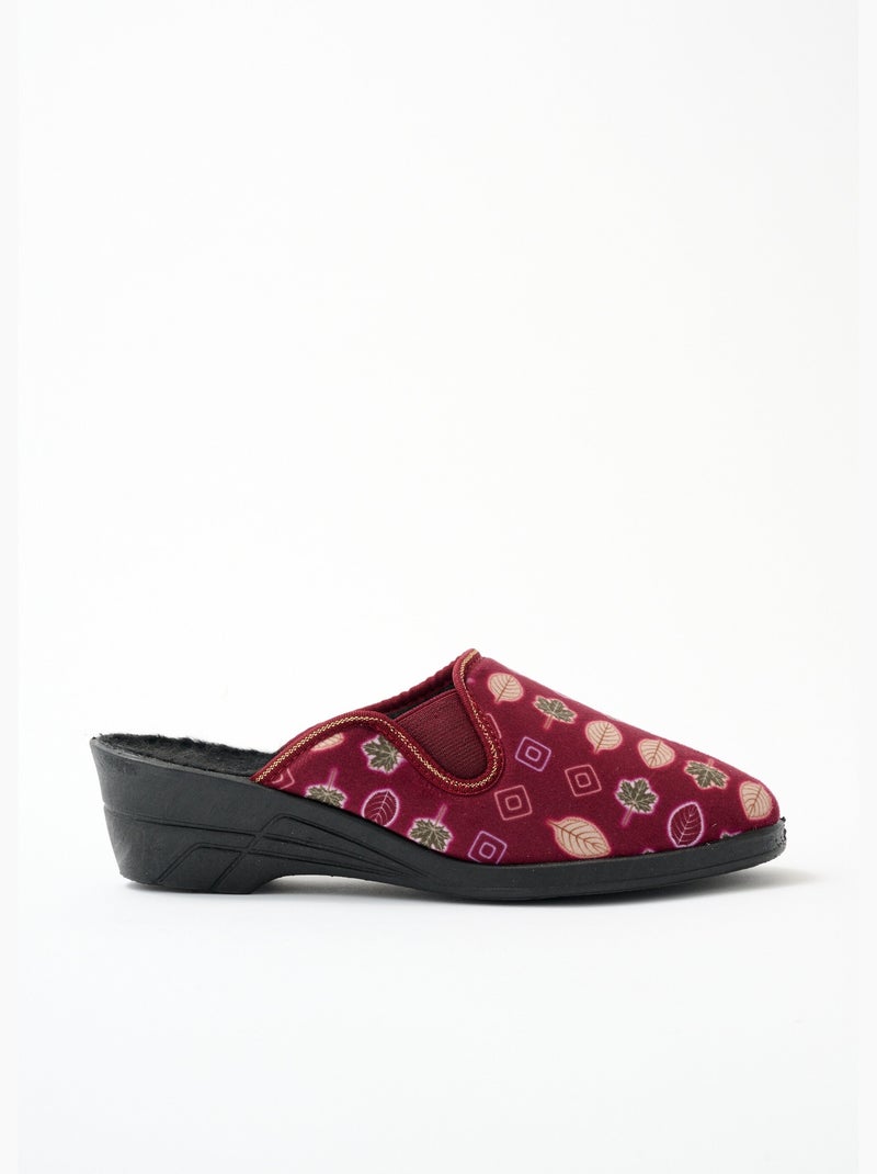 Chaussons mules à talons, largeur confort - Afibel Rouge - Kiabi