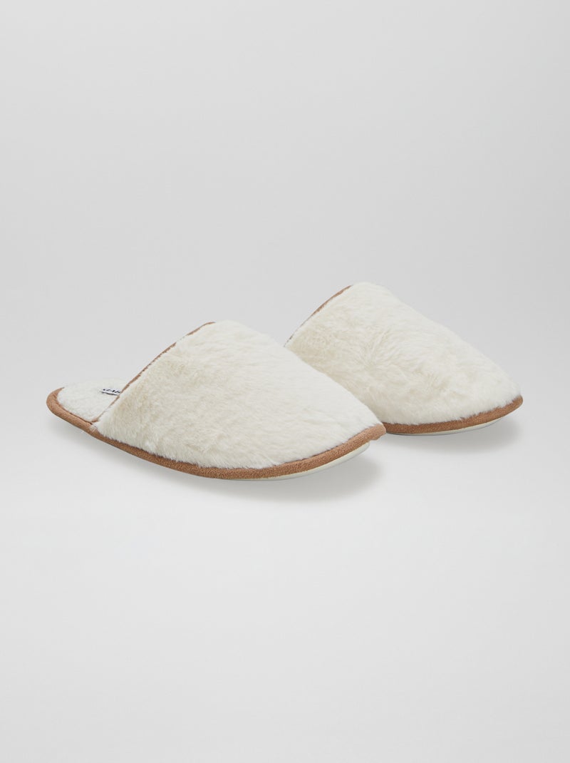 Chaussons mules beige - Kiabi