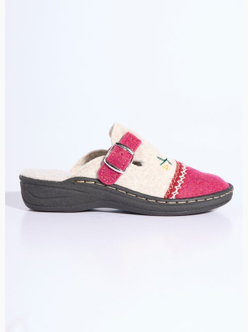 Chaussons mules brodés largeur confort - Afibel - Kiabi