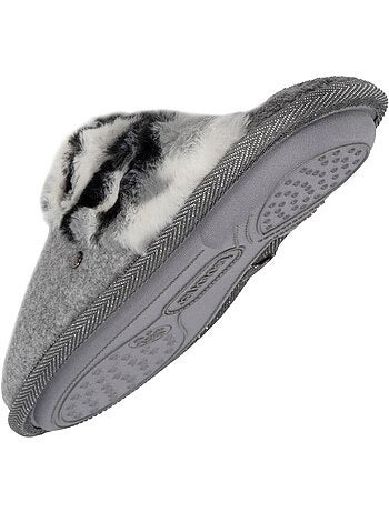 Chaussons mules chat fantaisie confort moelleux femme