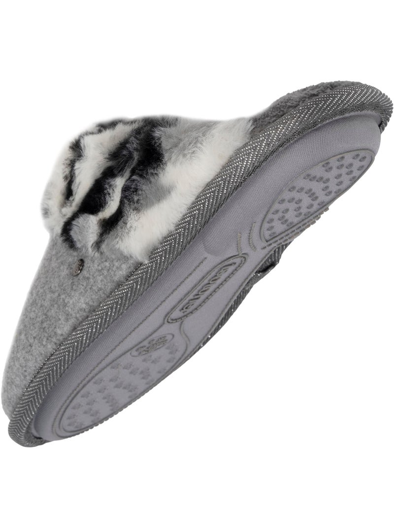 Chaussons mules chat fantaisie confort moelleux femme Gris Gris - Kiabi