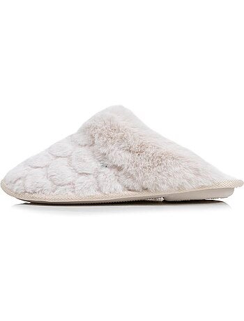 Chaussons mules chat fantaisie confort moelleux femme