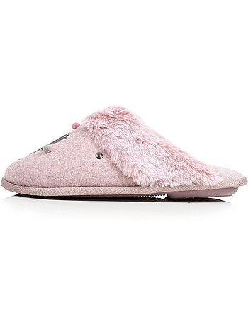 Chaussons mules chat fantaisie confort moelleux femme