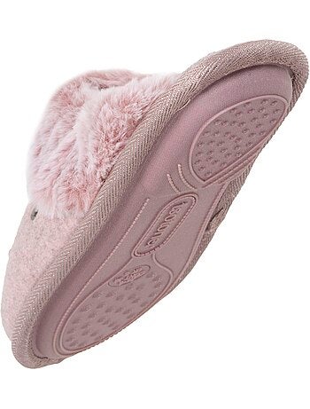 Chaussons mules chat fantaisie confort moelleux femme