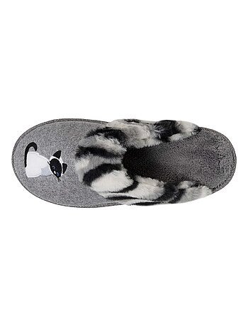 Chaussons mules chat fantaisie femme Isotoner