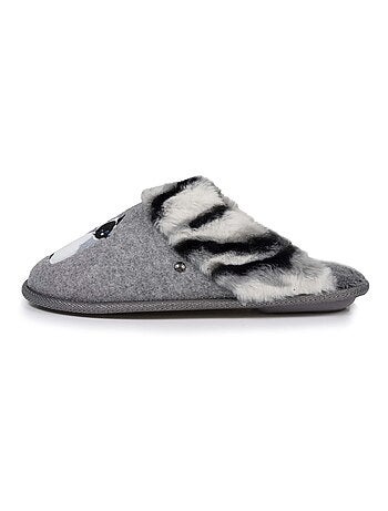 Chaussons mules chat fantaisie femme Isotoner