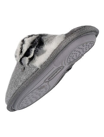Chaussons mules chat fantaisie femme Isotoner