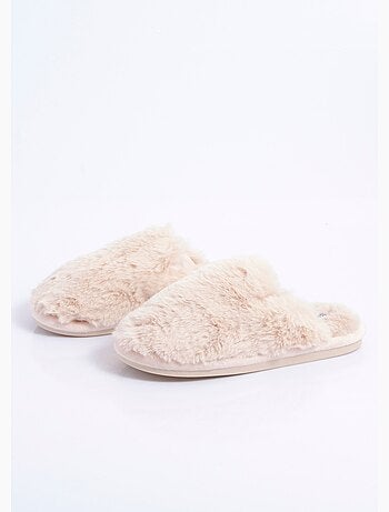 Chaussons mules chauds fourrure douce - AFIBEL