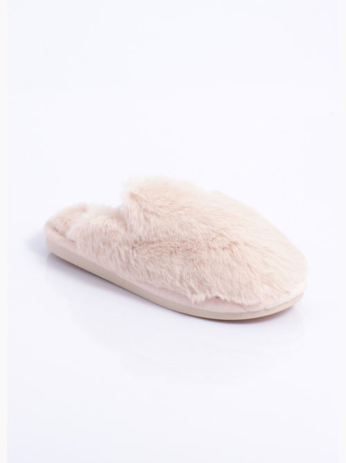 Chaussons mules chauds fourrure douce - AFIBEL - Kiabi