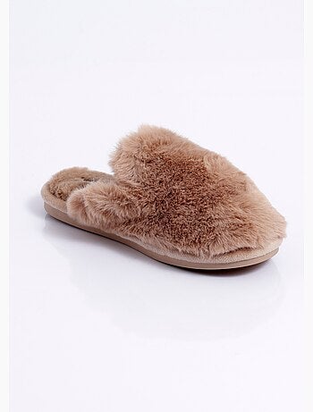 Chaussons mules chauds fourrure douce - afibel