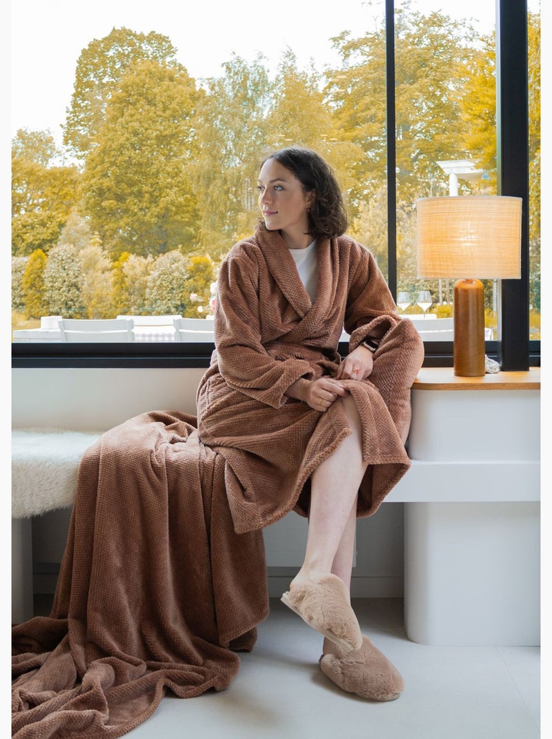Chaussons mules chauds fourrure douce - AFIBEL Cognac - Kiabi