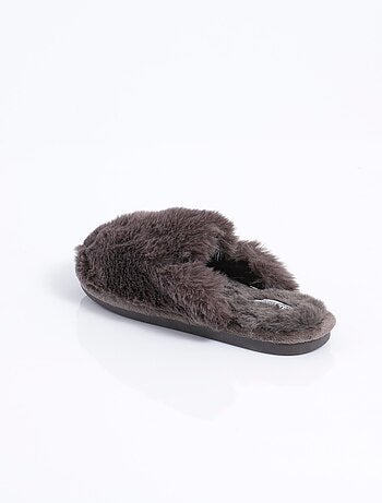 Chaussons mules chauds fourrure douce - afibel