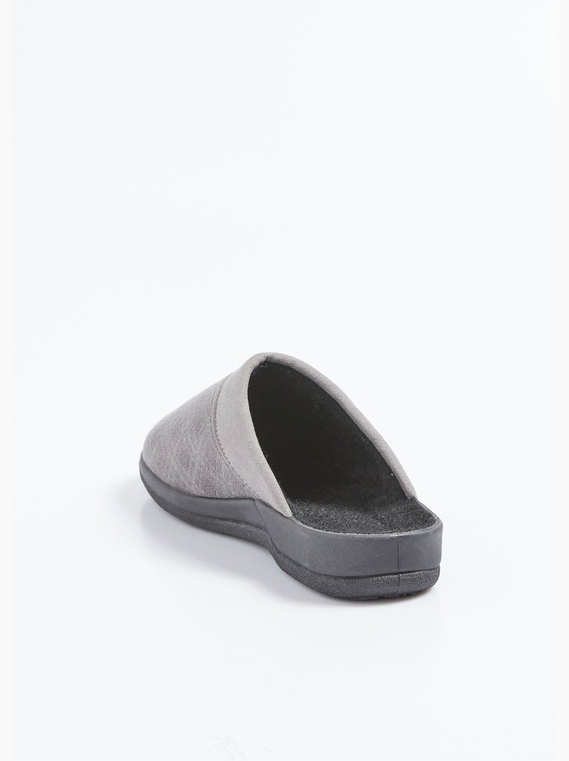 Chaussons mules compensées mixtes largeur confort - Afibel Gris - Kiabi