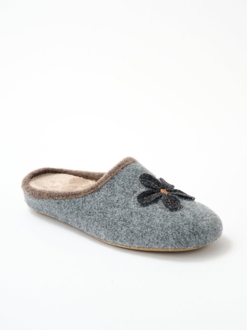 Chaussons mules compensés motif fleuri - Kiabi