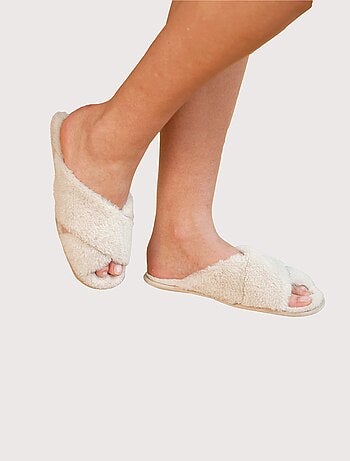 Chaussons mules croisés largeur confort