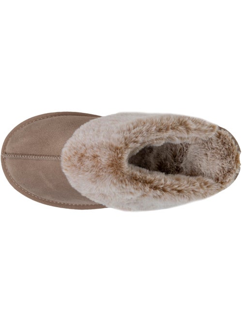 Chaussons mules cuir fourré chaud femme isotoner - Kiabi Chaussons mules cuir fourré chaud femme isotoner - Kiabi