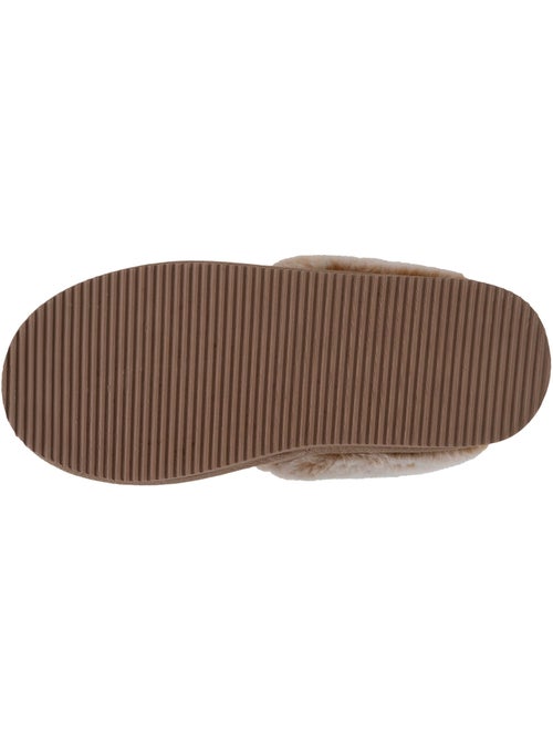 Chaussons mules cuir fourré chaud femme isotoner - Kiabi Chaussons mules cuir fourré chaud femme isotoner - Kiabi