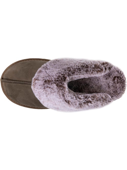 Chaussons mules cuir fourré chaud femme isotoner - Kiabi Chaussons mules cuir fourré chaud femme isotoner - Kiabi
