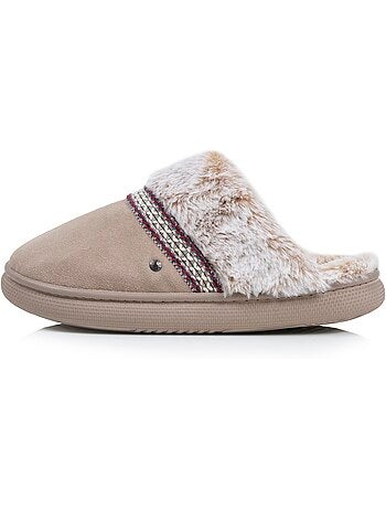 Chaussons mules cuir semelle bloup extra confort femme