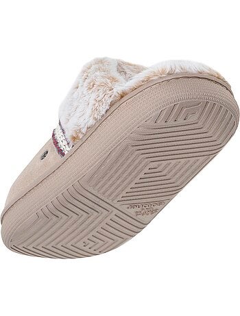 Chaussons mules cuir semelle bloup extra confort femme