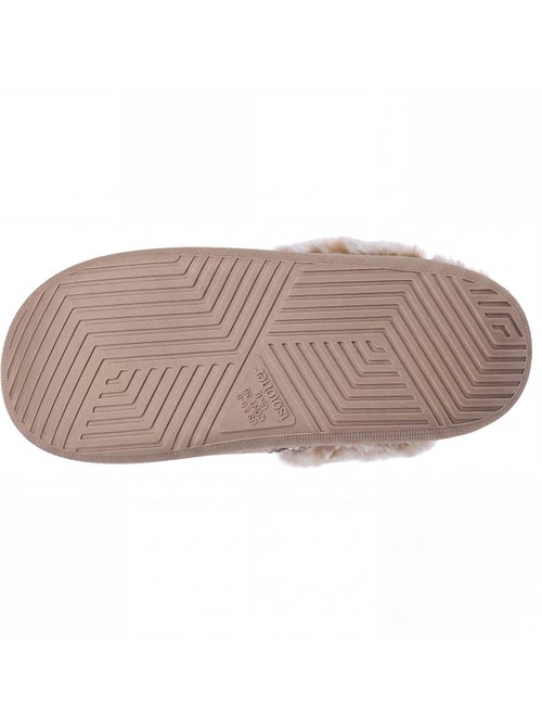 Chaussons mules cuir semelle bloup extra confort femme isotoner - Kiabi
