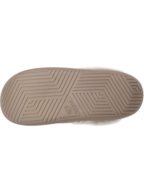 Chaussons mules cuir semelle bloup extra confort femme isotoner - Kiabi