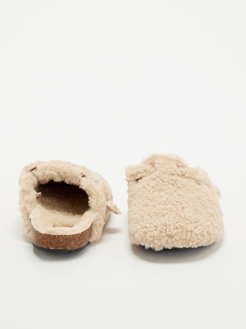 Chaussons mules effet moutonné avec bride - Kiabi Chaussons mules effet moutonné avec bride - Kiabi