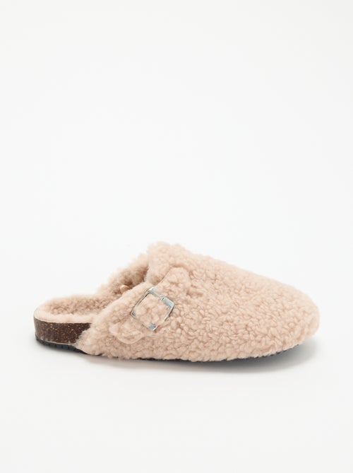 Chaussons mules effet moutonné avec bride - Kiabi Chaussons mules effet moutonné avec bride - Kiabi