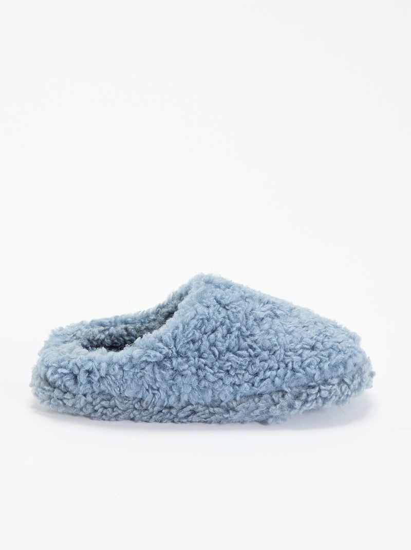 Chaussons mules effet moutonné Gris - Kiabi