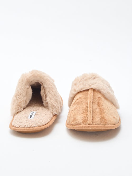 Chaussons mules effet pelucheux - Kiabi