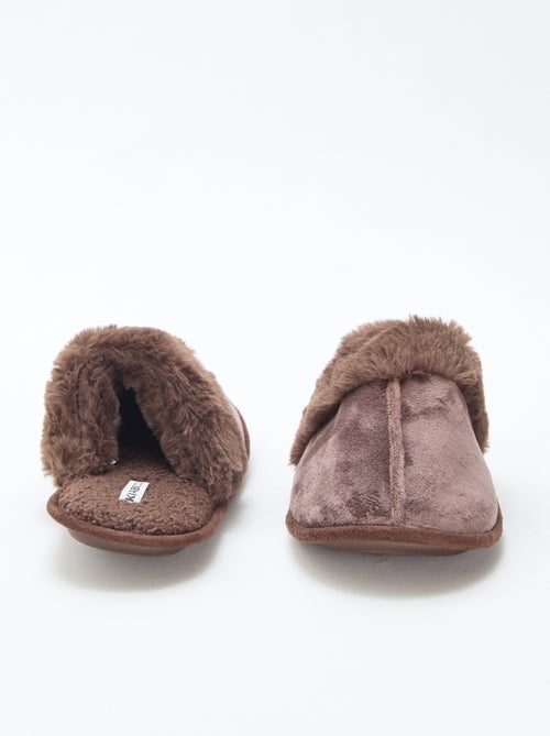 Chaussons mules effet pelucheux - Kiabi