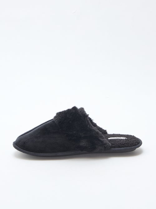 Chaussons mules effet pelucheux - Kiabi