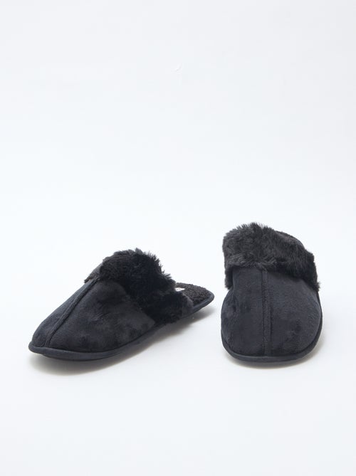 Chaussons mules effet pelucheux - Kiabi