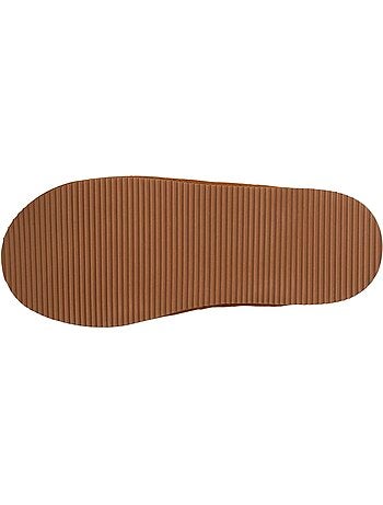 Chaussons mules en cuir et interieur ultra doux en homme isotoner
