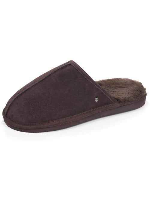 Chaussons mules en cuir et interieur ultra doux en homme isotoner - Kiabi Chaussons mules en cuir et interieur ultra doux en homme isotoner - Kiabi