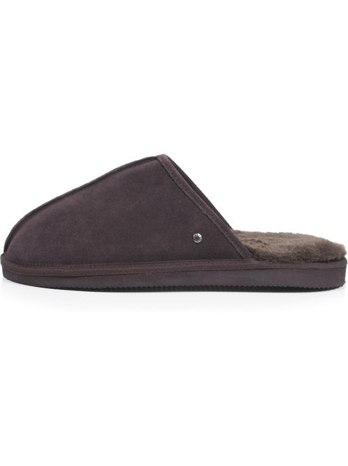 Chaussons mules en cuir et interieur ultra doux en homme isotoner - Kiabi Chaussons mules en cuir et interieur ultra doux en homme isotoner - Kiabi