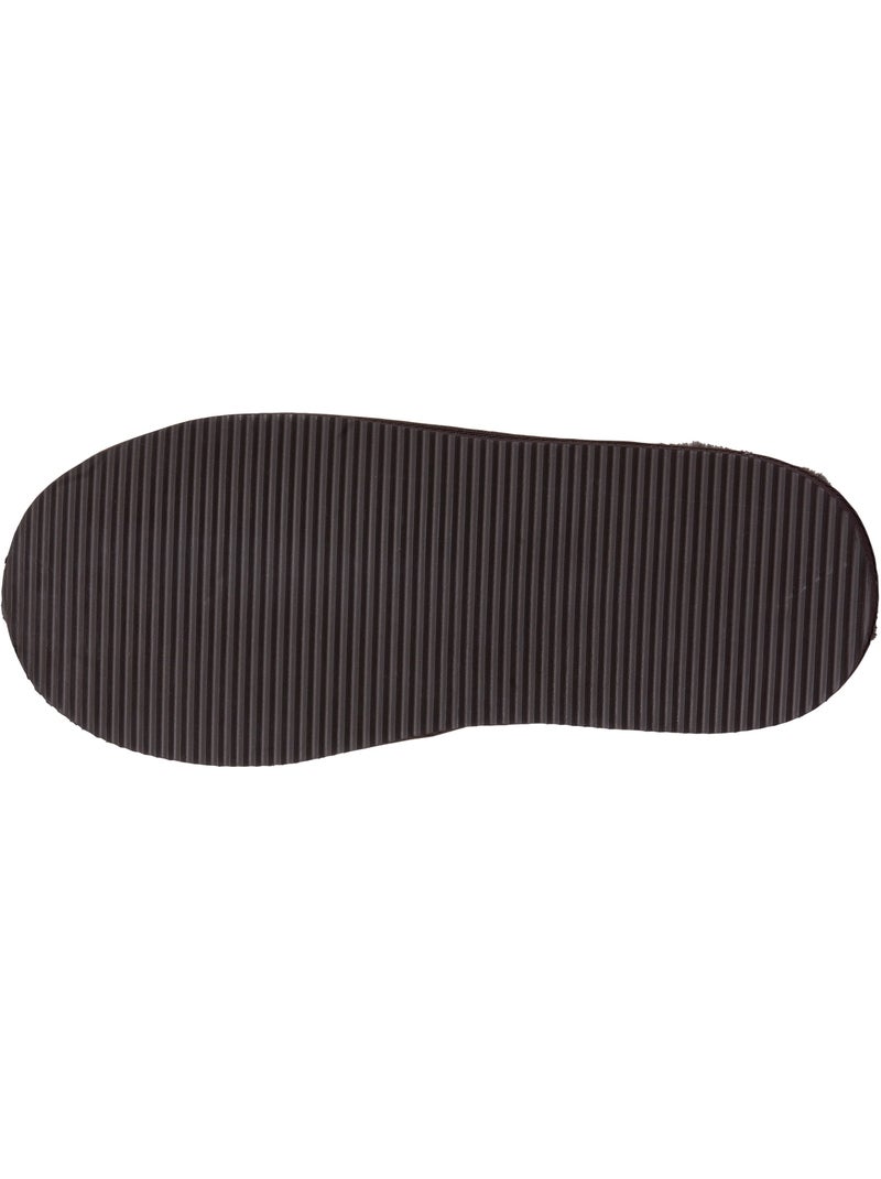 Chaussons mules en cuir et interieur ultra doux en homme isotoner Marron chocolat - Kiabi