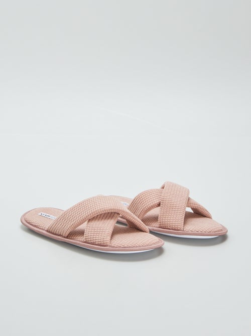 Chaussons mules en gaze de coton - Kiabi