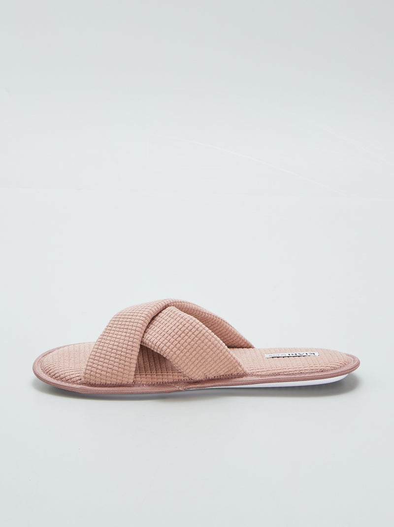 Chaussons mules en gaze de coton Rose - Kiabi