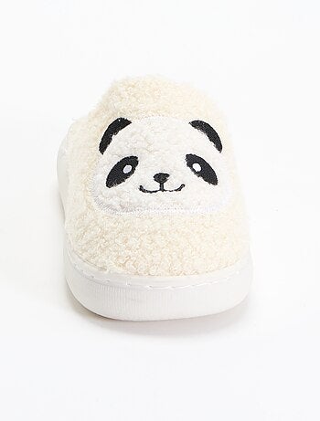 Chaussons mules en maille bouclette