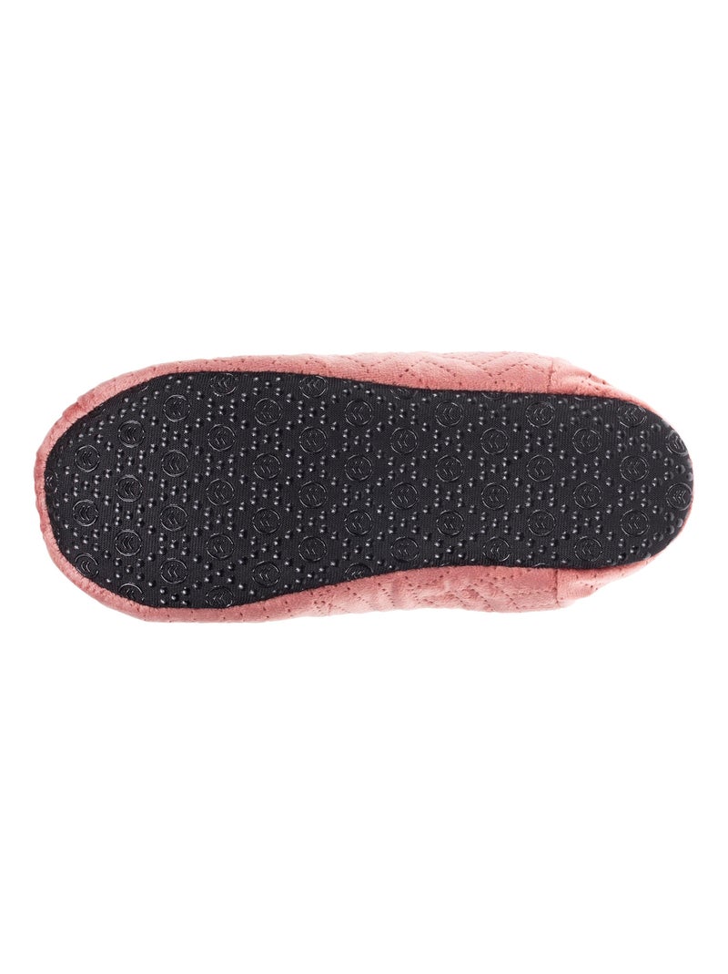 Chaussons mules en microvelours et semelle à picots antidérapants femme Isotoner Blush - Kiabi
