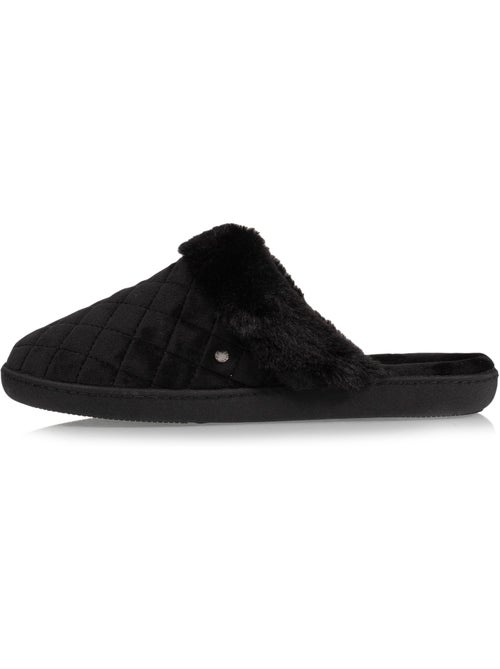 Chaussons mules en microvelours matelassé femme isotoner - Kiabi